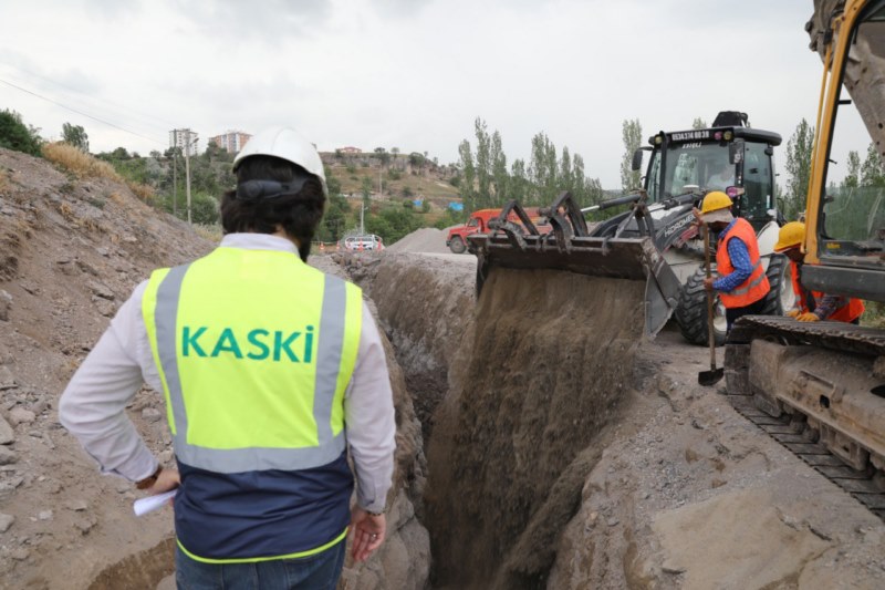 KASKİ, Germir'de su şebeke hatlarını yeniliyor