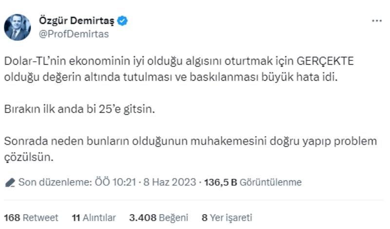 Doların rekor artışı sonrası alışılmamış çağrı