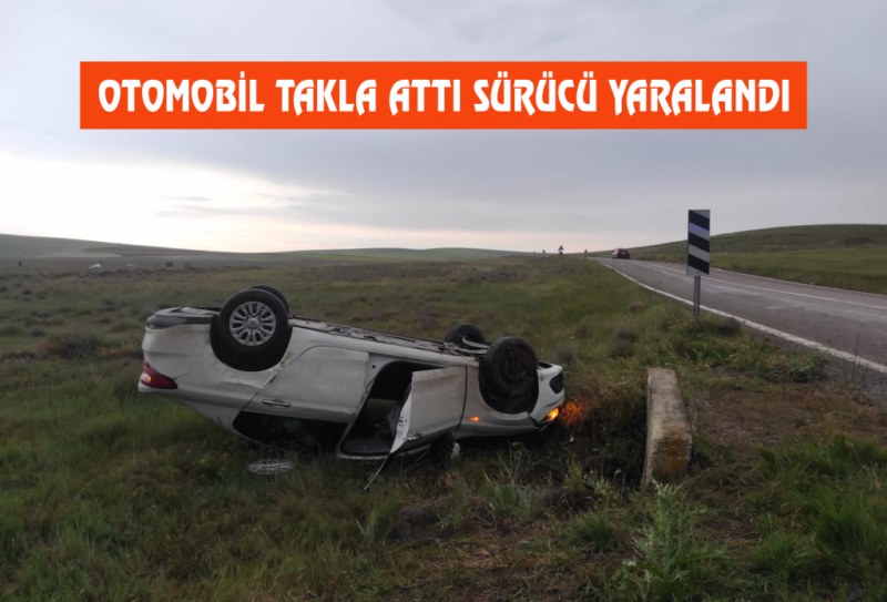 Kulu'da devrilen otomobildeki bir kişi yaralandı