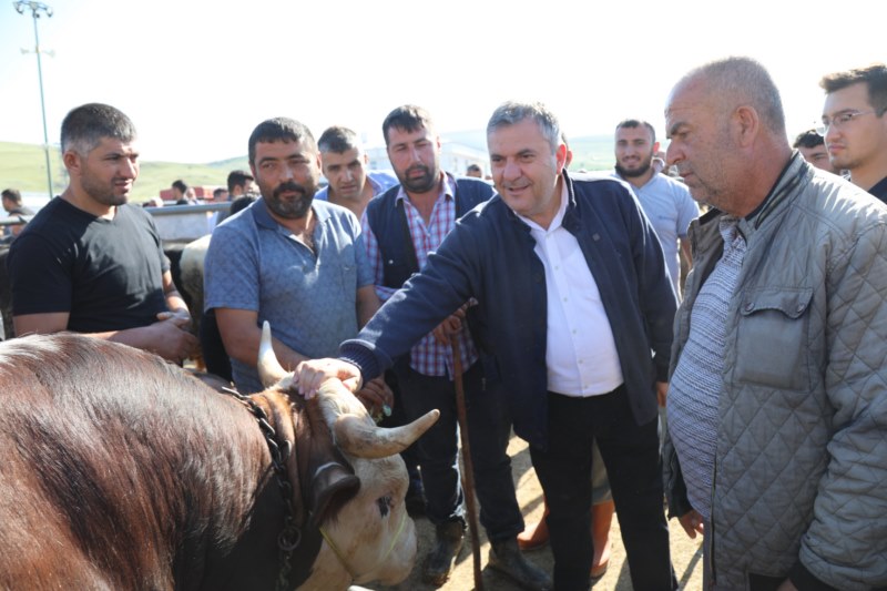 Başkan Demirbaş, hayvan pazarında incelemelerde bulundu