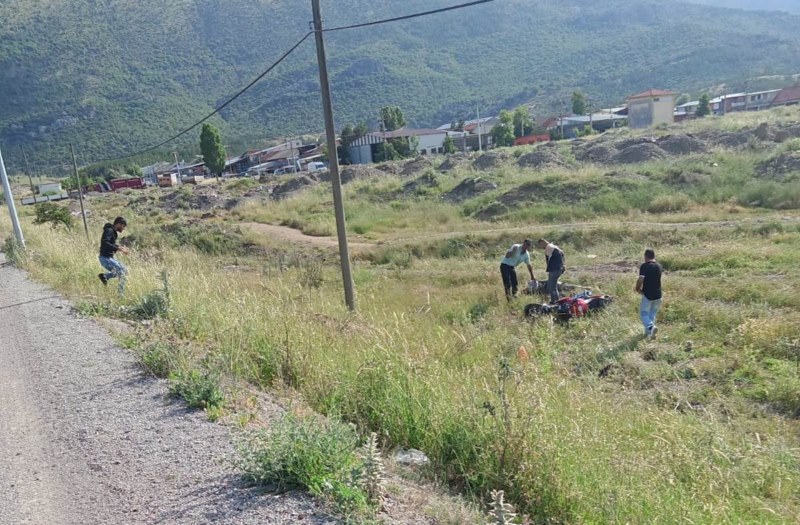 Seydişehir'de devrilen motosikletin sürücüsü yaralandı