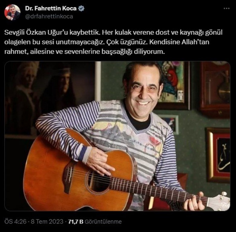 Ünlü oyuncu ve şarkıcı Özkan Uğur hayatını kaybetti