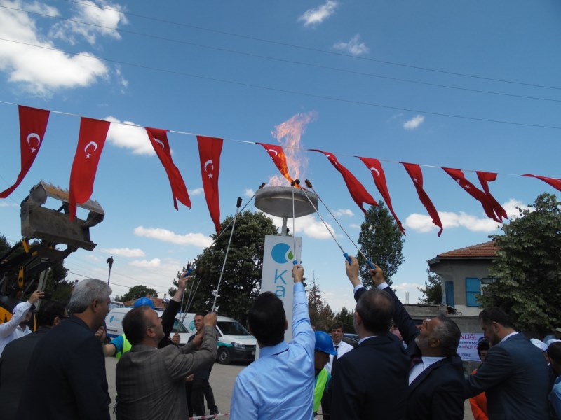 Dodurga beldesine doğal gaz verilmeye başlandı