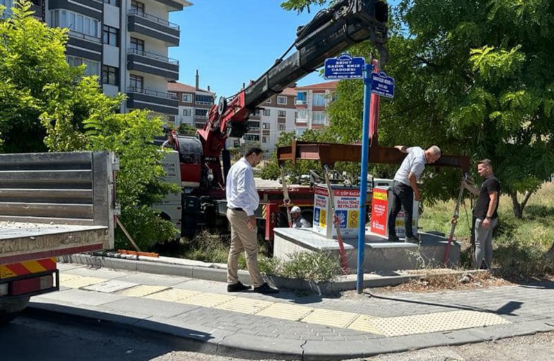 Çöp konteynerlerinin yer altına alınmasıyla görüntü kirliği önlendi