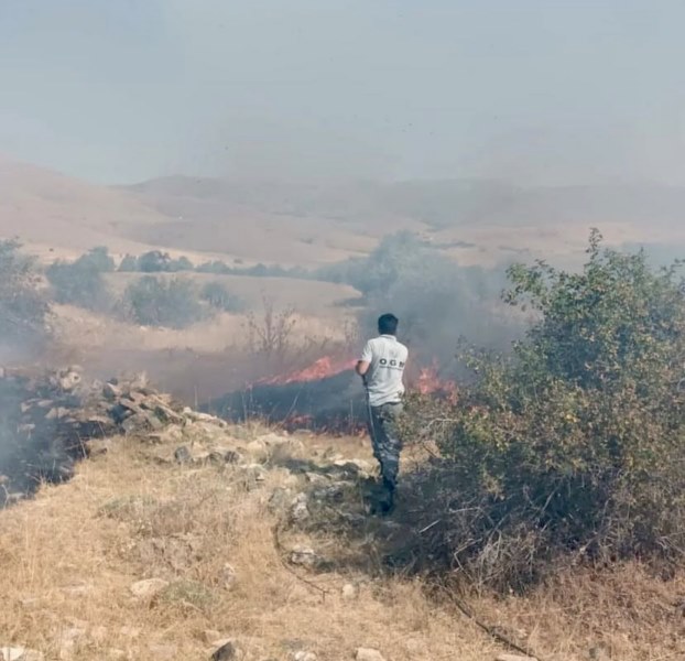 Anız yangını söndürüldü