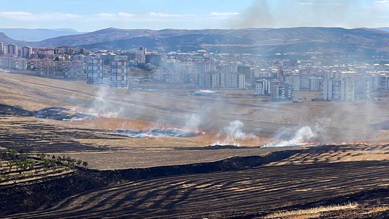 Anız yangını söndürüldü