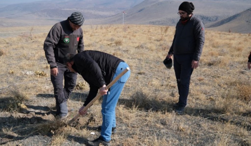 Yamaç paraşütçüleri rüzgar erozyonuna karşı ağaçlandırma yapıyor