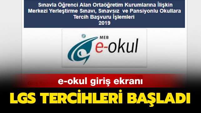 LGS tercih başvuruları başladı