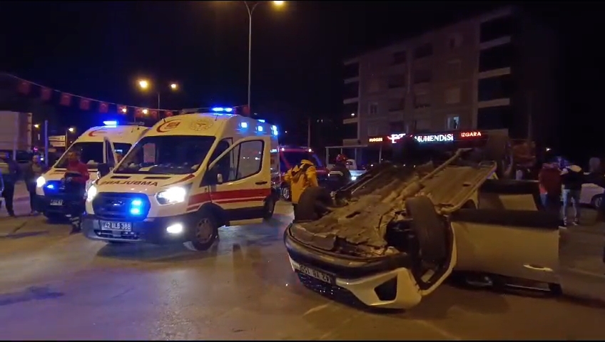 Konya'da meydana gelen kazada 1 kişi ağır yaralandı