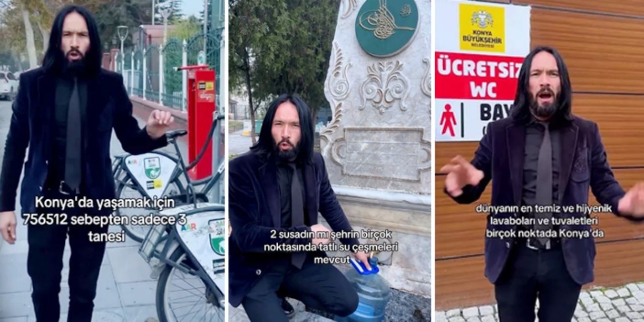 Konyalı John Wick Konya'yı tanıttı, sosyal medyayı salladı