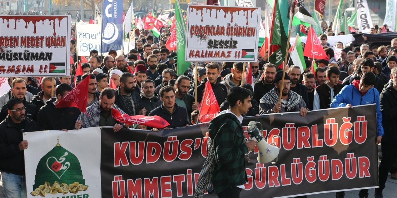 Konya ve Afyonkarahisar'da İsrail protesto edildi. Vatandaşlar tek yürek oldu