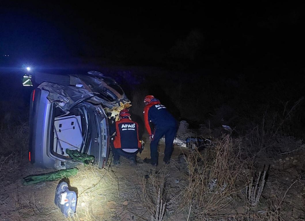 Otomobilin şarampole devrilmesiyle meydana gelen kazada 2 kişi yaralandı