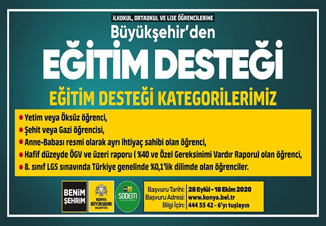 Büyükşehir’den Eğitim Desteği