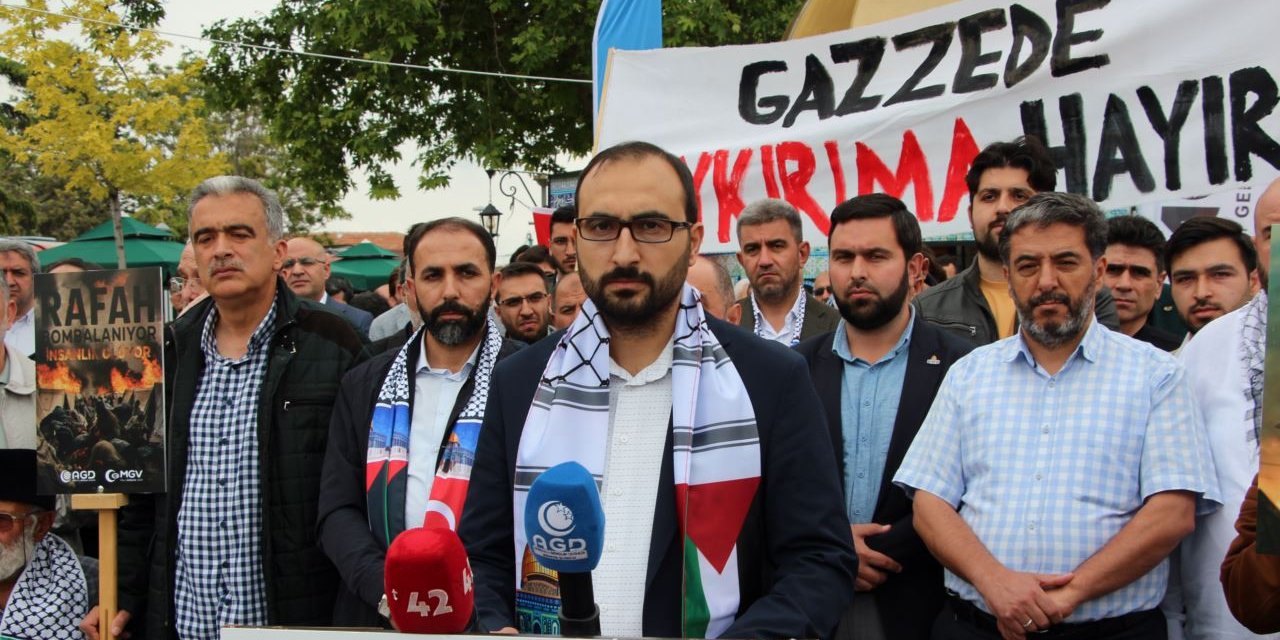 Konya ve Karaman'da İsrail protesto edildi