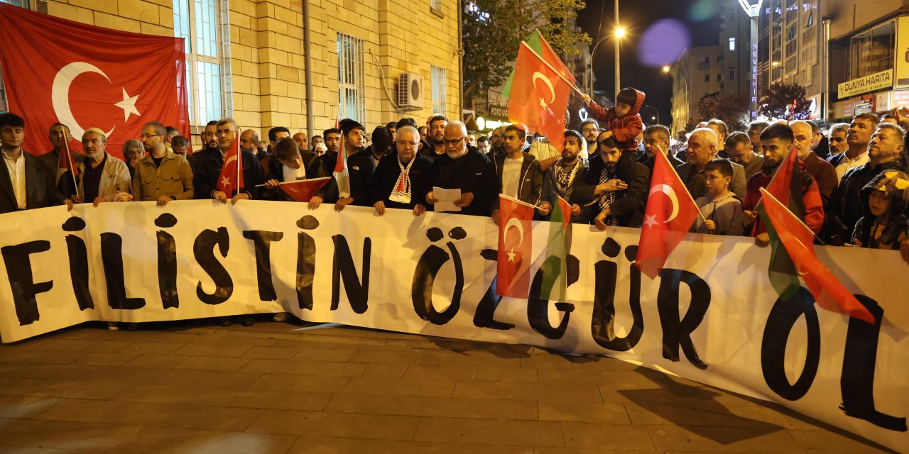 Nevşehir'de Filistin'e yönelik saldırılar protesto edildi