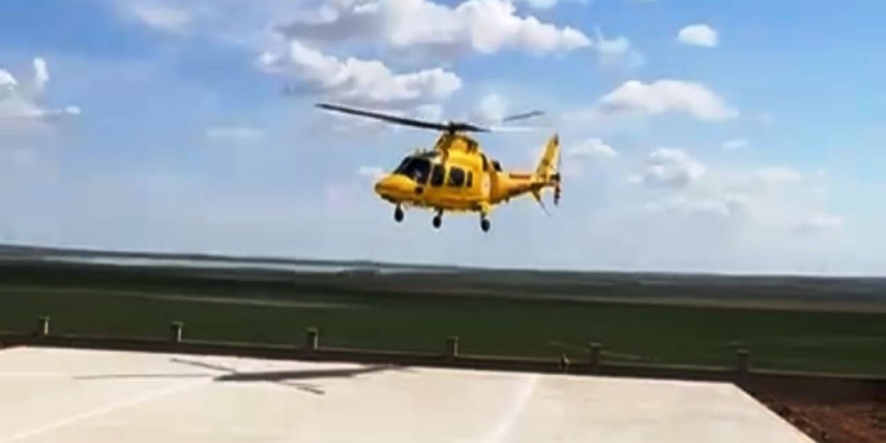 Kulu’da ambulans helikopter yeni doğan bebek için havalandı