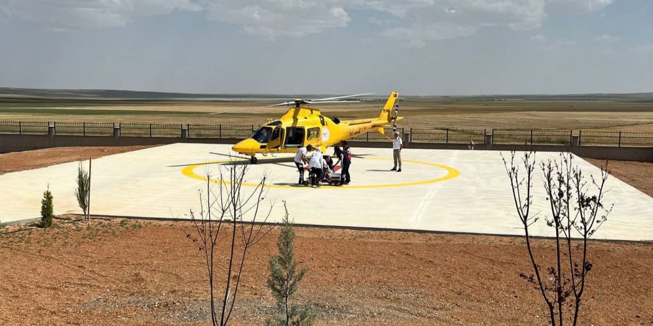 Kalp krizi geçiren vatandaş helikopter ambulansla Konya'ya yetiştirildi