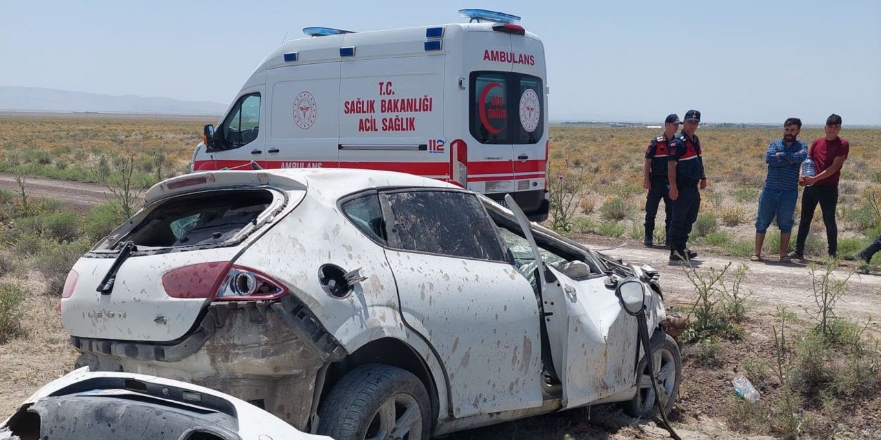 Kontrolden çıkan araç takla attı, 2 kişi yaralandı