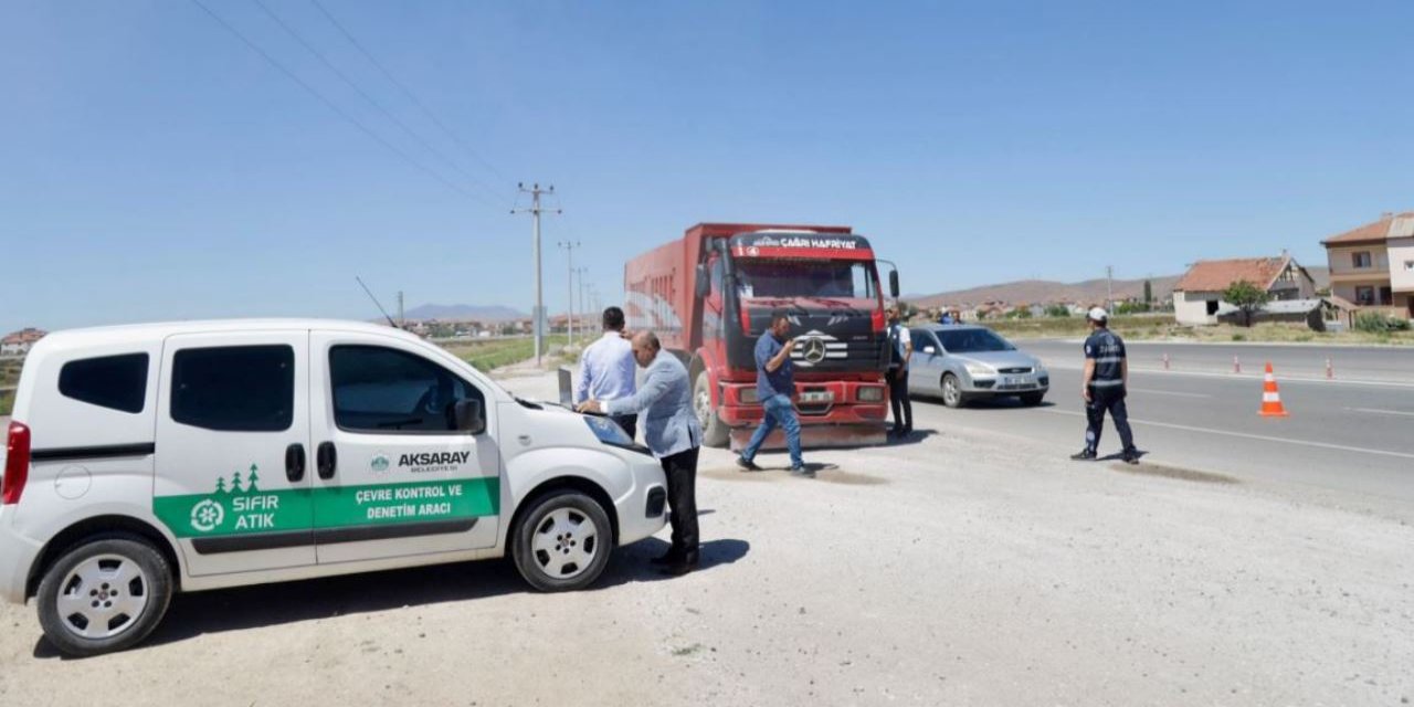 Aksaray Belediyesi izinsiz hafriyat dökümüne karşı denetimde