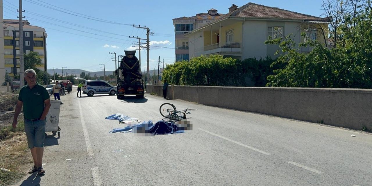 Konya'da beton mikserinin çarptığı bisikletli yaşamını yitirdi