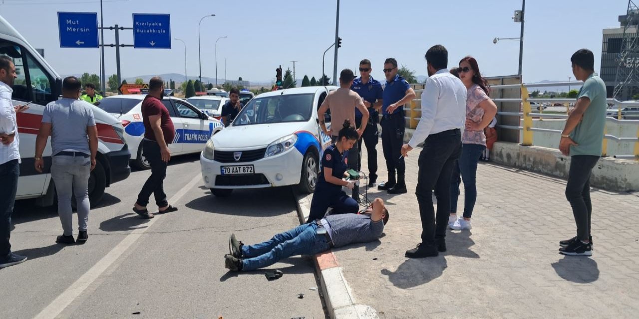 Karaman’da 2 aracın çarpışması sonucu 2 kişi yaralandı