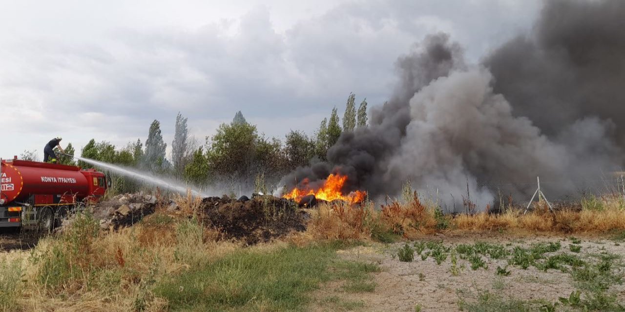 Seydişehir'deki anız yangınına müdahale edildi