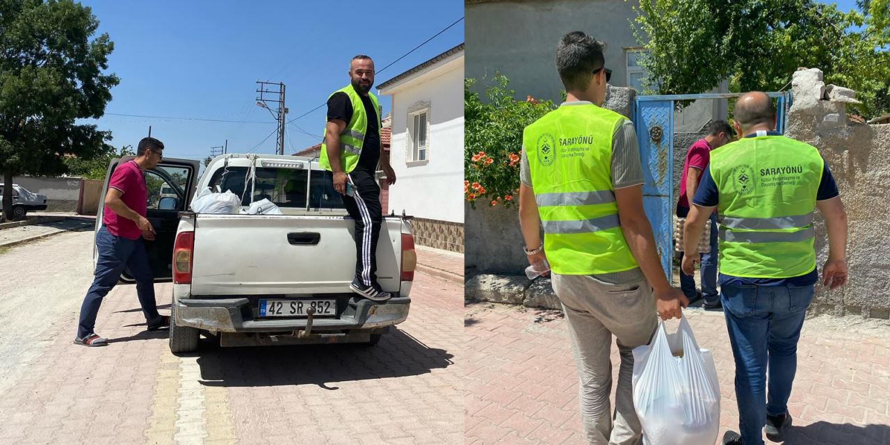 Sarayönü Derneği ihtiyaç sahiplerinin yanında