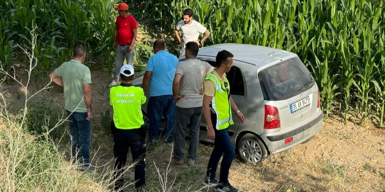 Konya’da araç şarampole uçtu: 2 kişi yaralandı