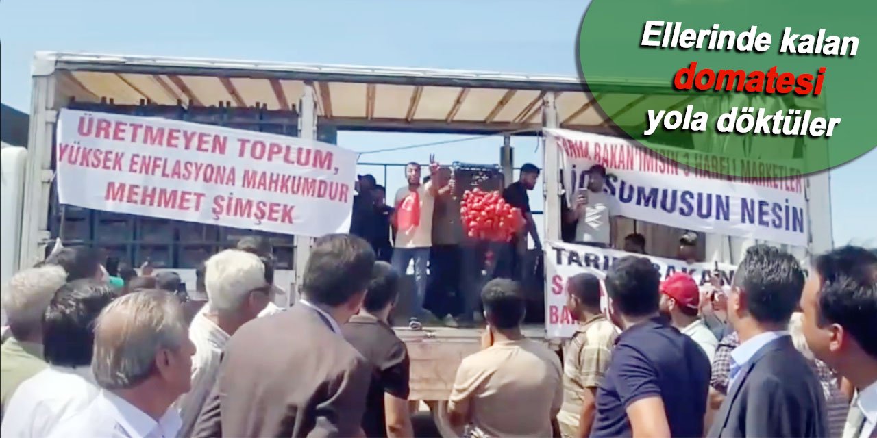 Konyalı çiftçiden domatesli eylem!