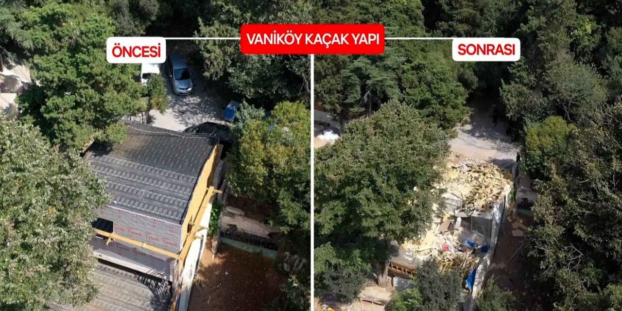 Vaniköy'deki kaçak villa yıkıldı