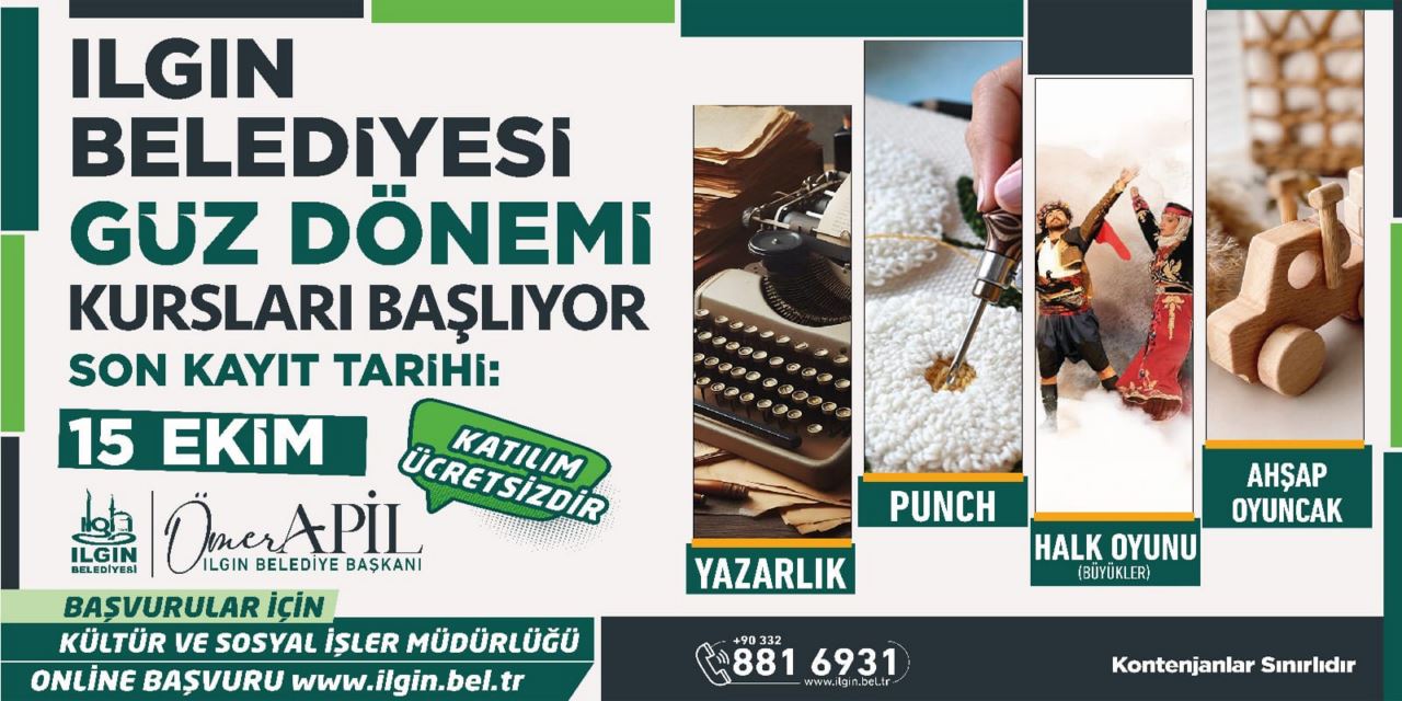 Ilgın'da güz dönemi kursları başlıyor