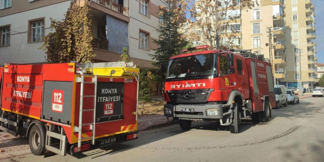 Konya’da bodrumdaki alevler apartmanda panik yarattı