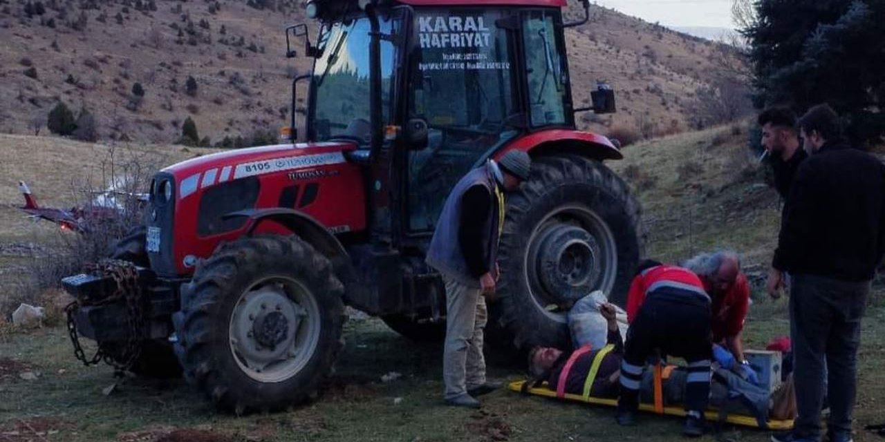 Dağda düşen yaralı, helikopterle hastaneye sevk edildi