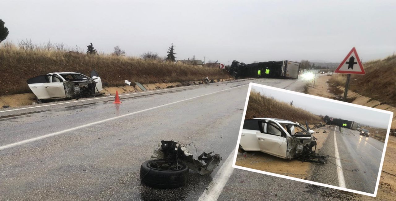 Konya'da otomobil ile tır çarpıştı: 2 kişi yaralandı