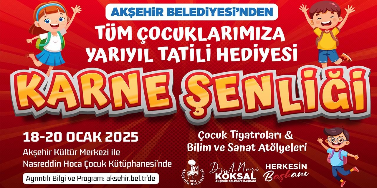 Akşehir Belediyesi'nden çocuklara yarıyıl tatili hediyesi