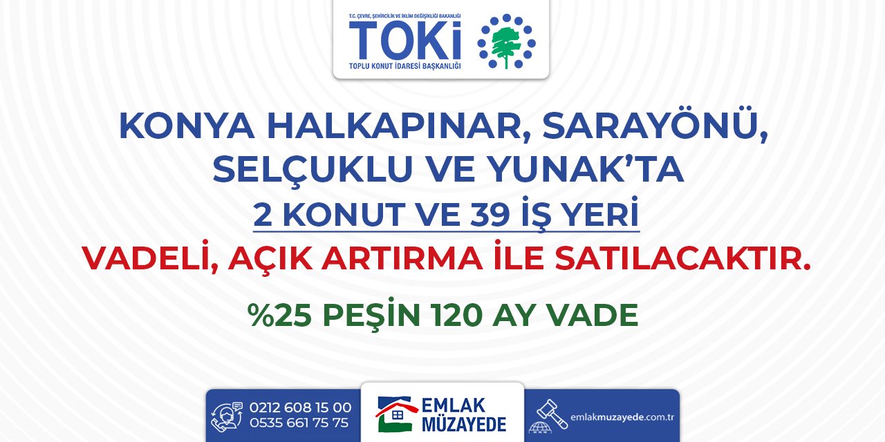 TOKİ Sarayönü'nde daire satacak