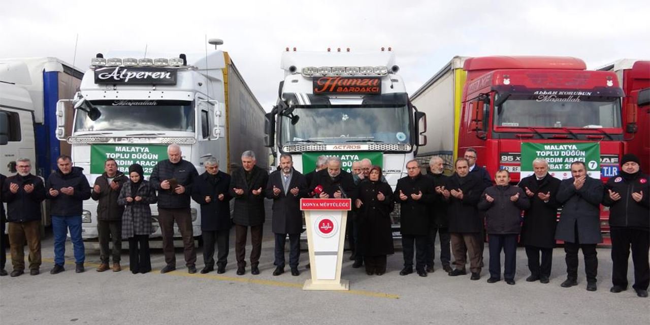 Konya'dan Malatya'ya 100 çift için dev çeyiz yardımı yola çıktı