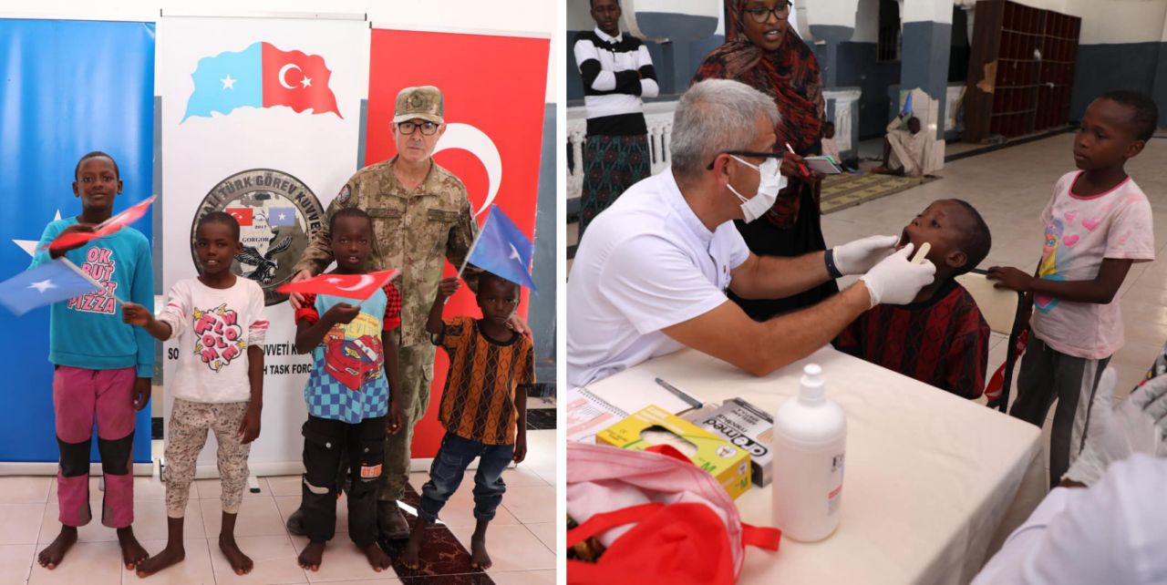 Türk askerinden Somalili çocuklara yardım