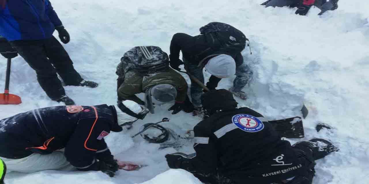 Erciyes Kayak Merkezi'nde korkutan çığ olayı!