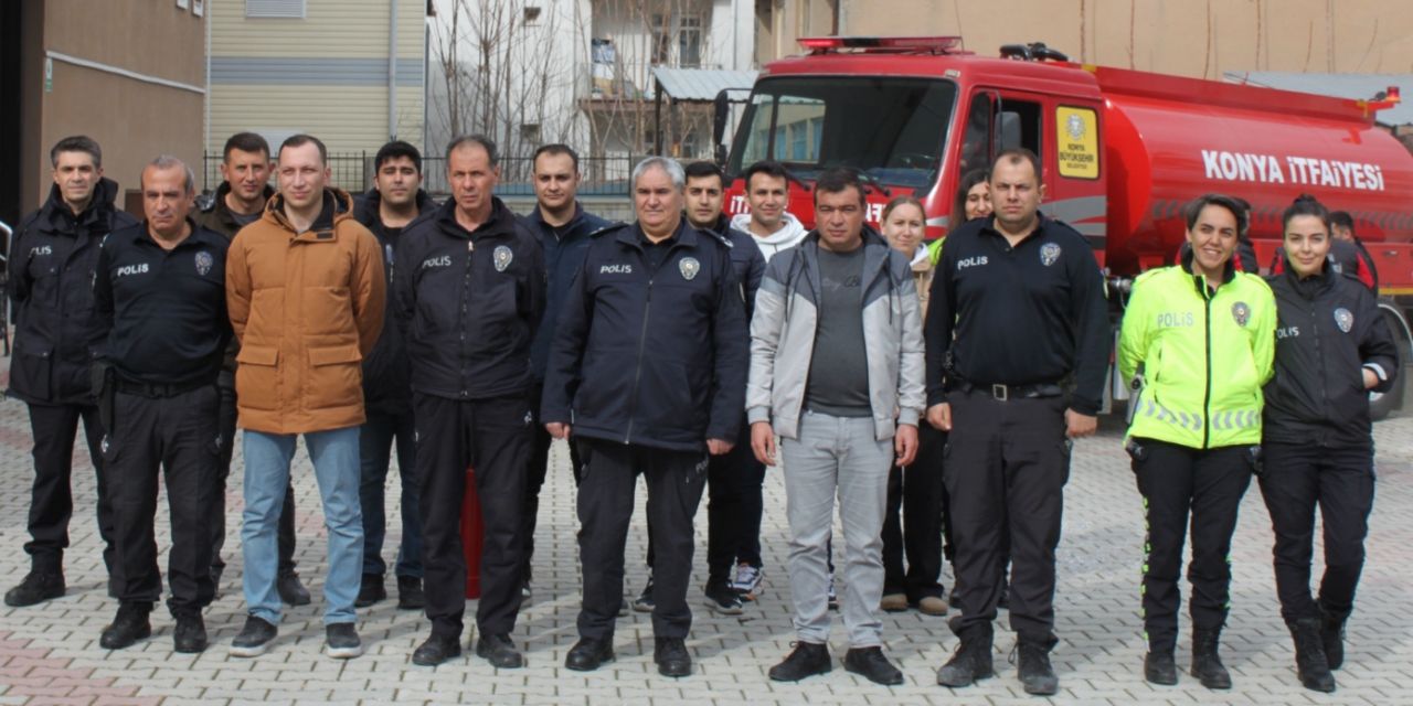 Sarayönü İlçe Emniyet’inde yangın tatbikatı yapıldı