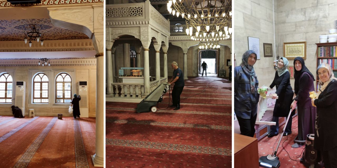 Konya'nın en büyük camisini temizlediler