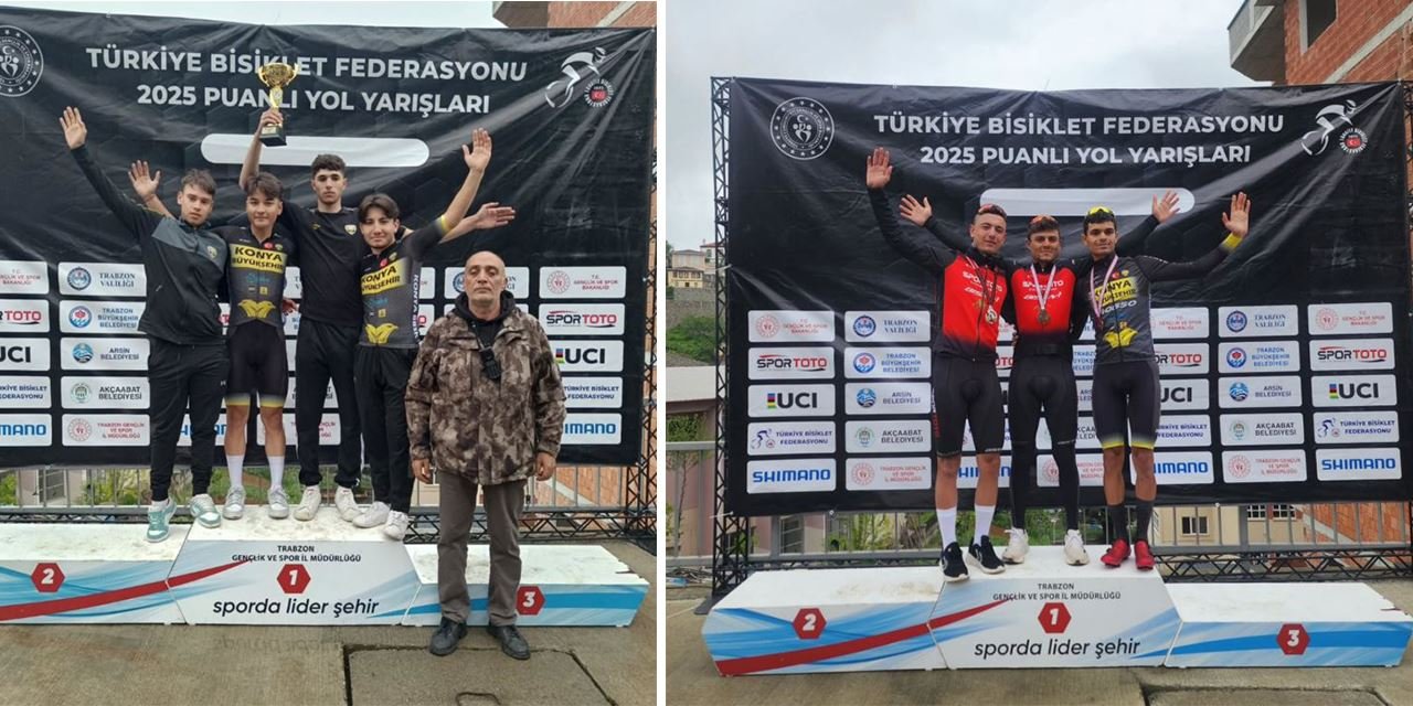 Konya'nın pedalları Trabzon'da zirveye sürdü