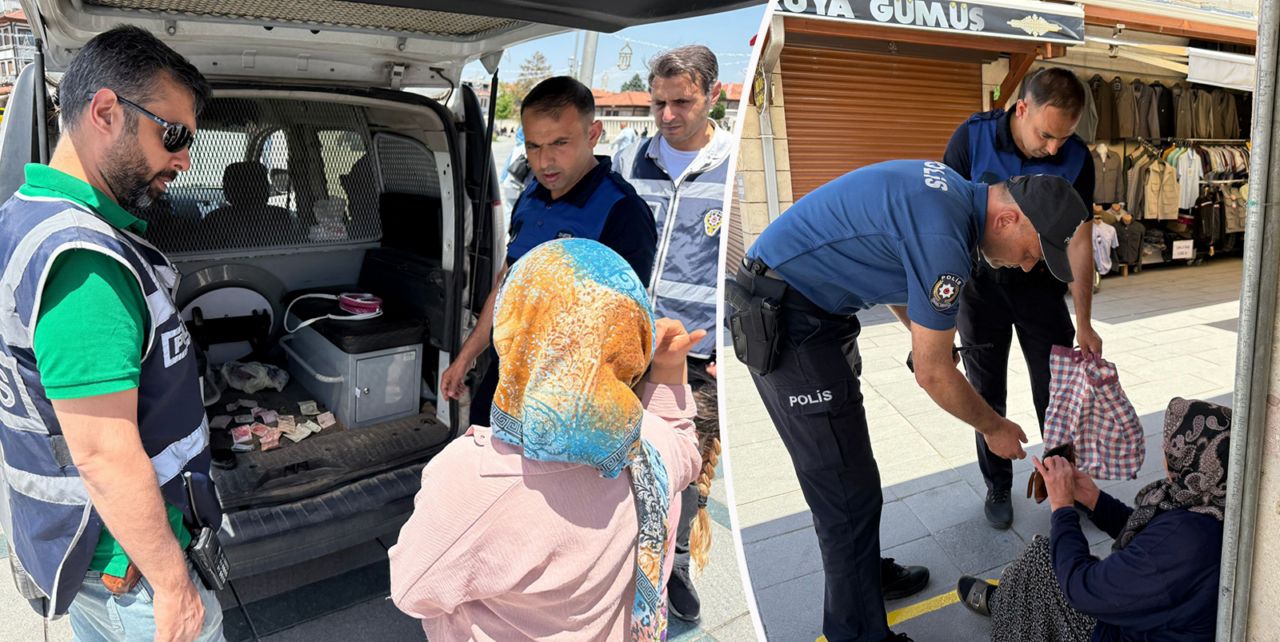 Konya Emniyetinden sokak denetimi: Dilencilere ceza yağdı