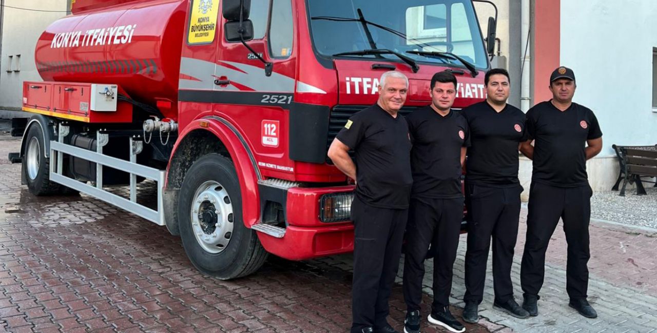 Sarayönü İtfaiye ekibi zorlu yangın mücadelelerine destek verdi