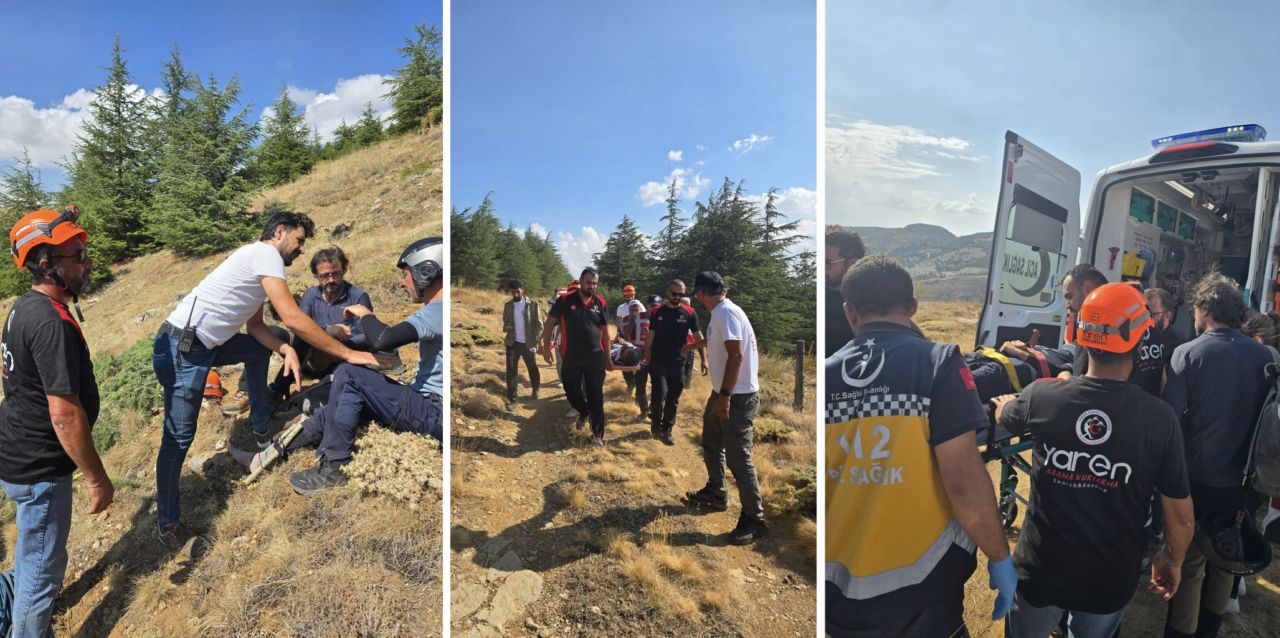 Kayalıklara düşen paraşütçüyü kurtardılar