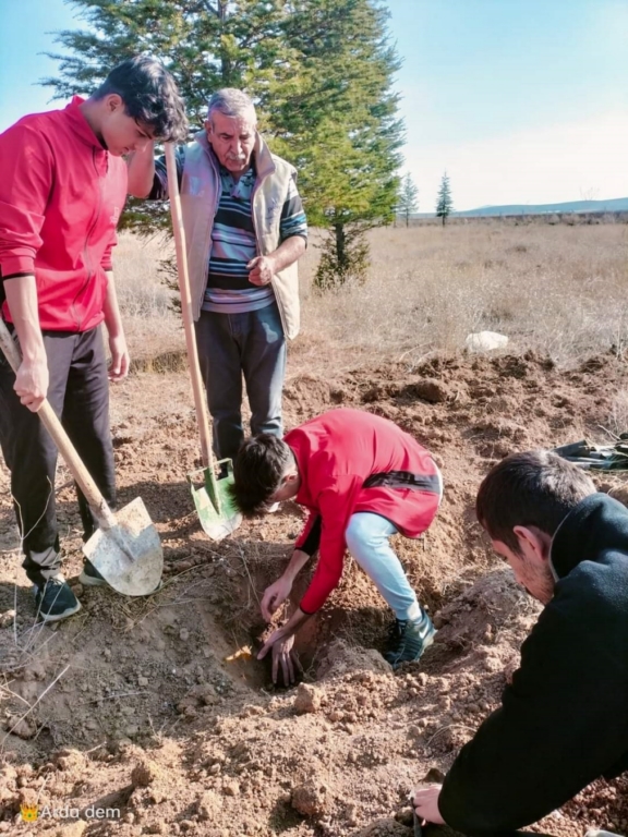 1500 fidan toprak ile buluşturuldu