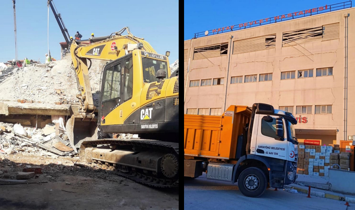 Belediye ekipleri afet bölgesinde çalışmalarını sürdürüyor