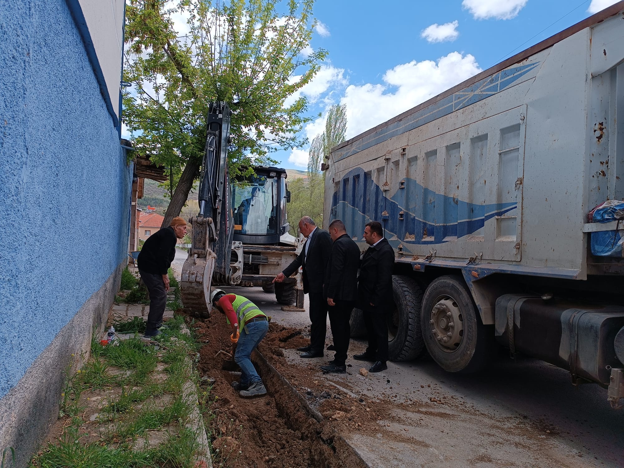 Özvatan'da doğal gaz çalışması sürüyor